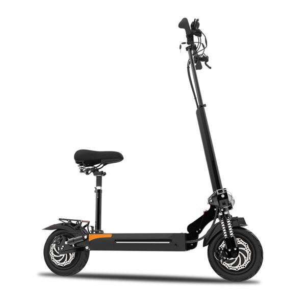 JUEXING Dual Motor Electric Scooter for Adults Dual Spring Suspension 10 inch Street Tyres Foldable Escooter with Seat